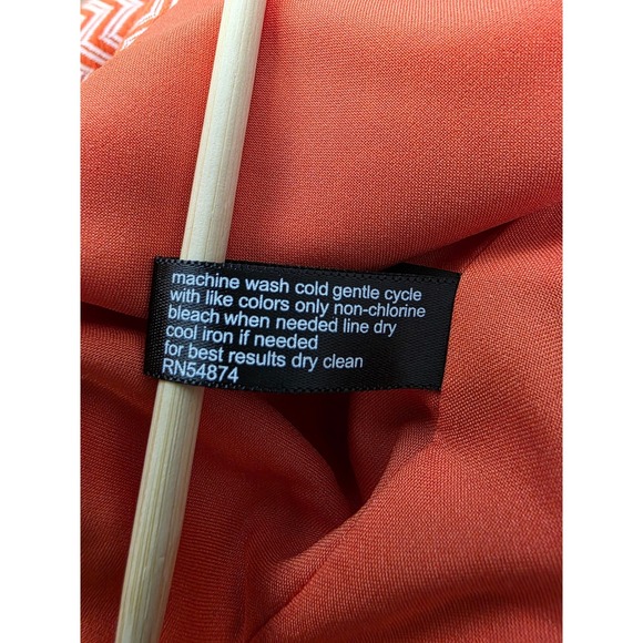 The Limited Mini Skirt Womens 12 Orange White Chevron Lined Career Office NWT - Picture 4 of 14